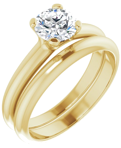 14K Yellow 6 mm Round Solitaire Engagement Ring Mounting (6)