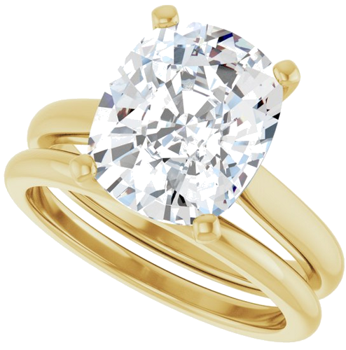 Sužadėtuvių Žiedas 14k yellow gold Elongated Cushion 11mm x 9mm (10)