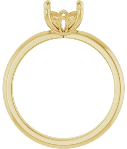 14K Yellow 8x6 mm Emerald Solitaire Engagement Ring Mounting (2)