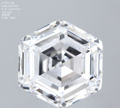 3.0 carat D-VS1 Natūralus Hexagonal Deimantas (1)