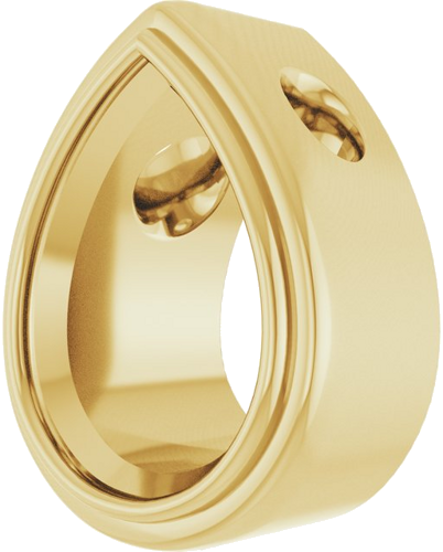 Pakabukas „Bezel-Set Solitaire“ 14k yellow gold Pear 8mm x 6mm (2)
