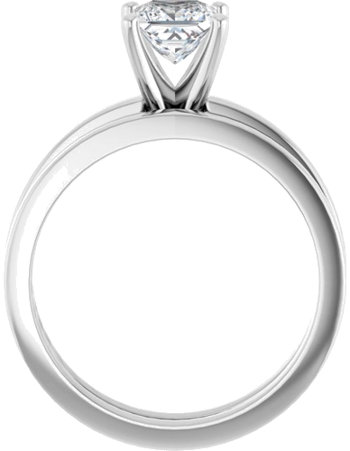 Sužadėtuvių Žiedas „Solitaire“ 14k white gold Square 5mm (7)