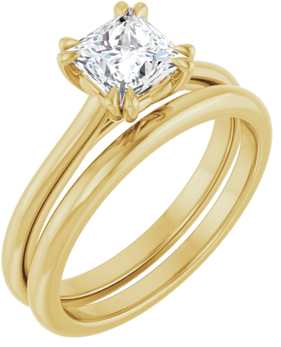 14K Yellow 5.5 mm Square Solitaire Engagement Ring Mounting (6)
