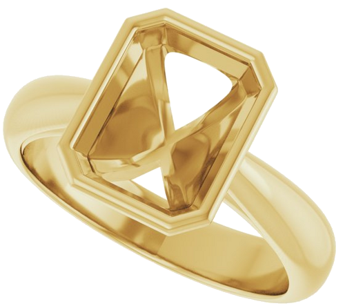 Sužadėtuvių Žiedas „Bezel-Set Solitaire“ 14k yellow gold Emerald 9mm x 7mm (5)