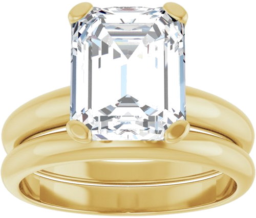 Sužadėtuvių Žiedas „Solitaire“ 14k yellow gold Emerald 10mm x 8mm (8)