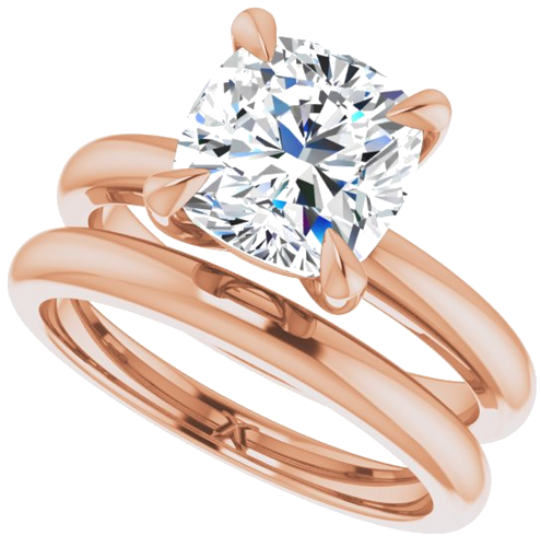 Sužadėtuvių Žiedas „Claw-Prong Solitaire“ 14k rose gold Cushion 8mm (10)