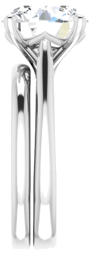 Sužadėtuvių Žiedas „Solitaire“ 585 Baltojo Aukso Round 10mm (9)