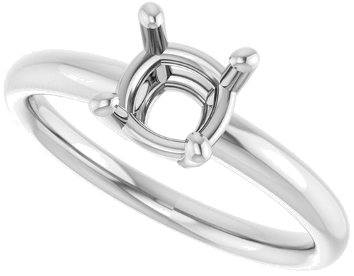 Sužadėtuvių Žiedas „Solitaire“ 585 Baltojo Aukso Cushion 6mm (5)