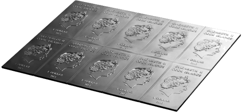 10 x 10 g CombiCoin™ 2012 Kuko salos 1 dolerio sidabrinės monetos Valcambi (9)