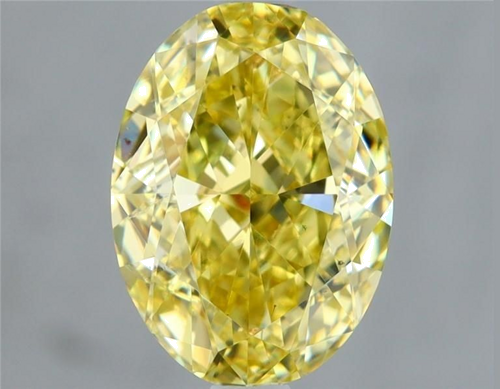 1.5 carat Fancy Intense Yellow-SI1 Natūralus Oval Deimantas (1)