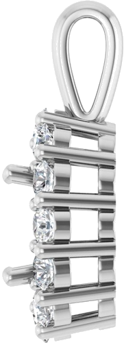 Pakabukas „Halo-Style“ 585 Baltojo Aukso Oval 8mm x 6mm (3)