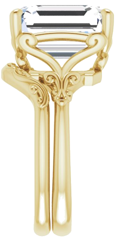 Sužadėtuvių Žiedas „Solitaire“ 14k yellow gold Emerald 12mm x 10mm (9)