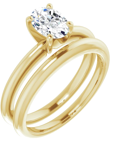 14K Yellow  7x5 mm Oval Solitaire Engagement Ring Mounting (6)