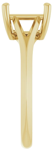Sužadėtuvių Žiedas „Solitaire Split Shank“ 10k yellow gold Square 7mm (4)