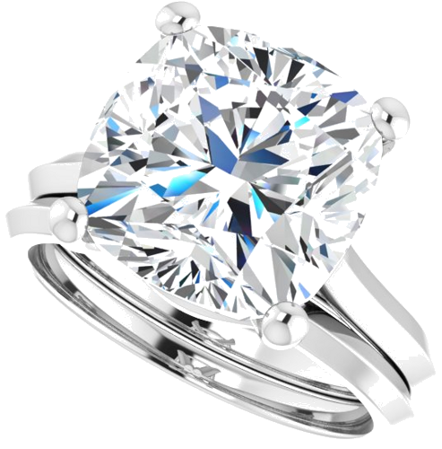 Sužadėtuvių Žiedas „Claw-Prong“ 14k white gold Cushion 11mm (10)