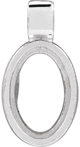 Pakabukas „Oval Bezel-Set Cabochon Charm“ 14k white gold Oval 6mm x 4mm (1)