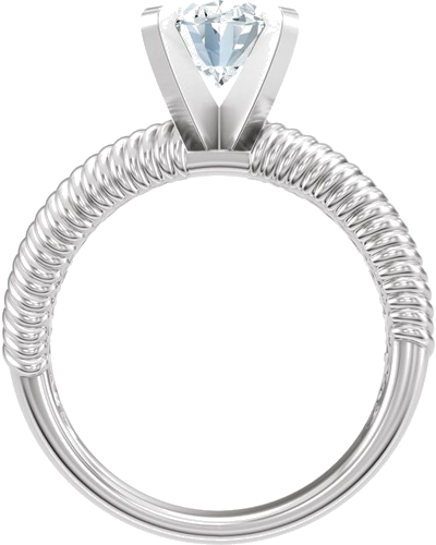 Sužadėtuvių Žiedas „Solitaire Rope“ 14k white gold Oval 8.5mm x 6.5mm (2)