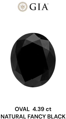 4.39 carat Fancy Black-VVS2 Natūralus Oval Deimantas (1)