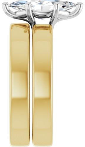 Sužadėtuvių Žiedas „Solitaire“ 14k yellow/white gold Marquise 12mm x 6mm (9)
