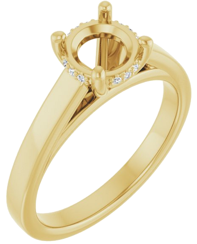 Sužadėtuvių Žiedas „Hidden Halo-Style“ 14k yellow gold Round 6.5mm (1)