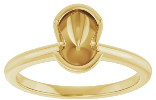 Sužadėtuvių Žiedas „Half-Bezel“ 14k yellow gold Oval 7.5mm x 5.5mm (3)