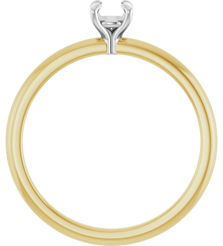 14K Yellow White 4.1 mm Round Engagement Ring Mounting (2)
