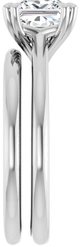 Sužadėtuvių Žiedas „Double Claw-Prong“ 950 Platinos Square 6.5mm (9)