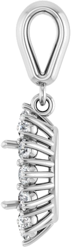 Pakabukas „Halo-Style“ 585 Baltojo Aukso Oval 8mm x 6mm (3)