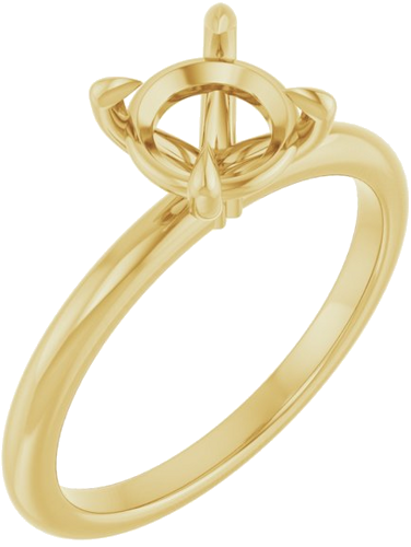14K Yellow 7 mm Round Solitaire Engagement Ring Mounting (1)