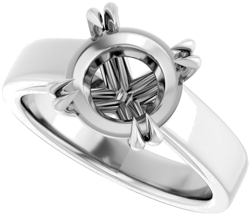 Sužadėtuvių Žiedas „Double Claw-Prong Solitaire“ 14k white gold Round 9.4mm (5)