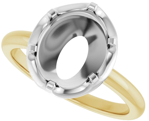Sužadėtuvių Žiedas „Solitaire“ 14k yellow/white gold Oval 10mm x 8mm (5)