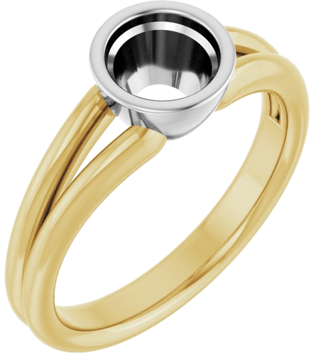 Sužadėtuvių Žiedas „Bezel-Set Solitaire“ 18k yellow/white gold Round 6mm (1)