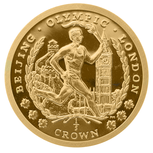1/5 Crown Olympic Handover to London 2008 Isle of Man Gold Coin (1)