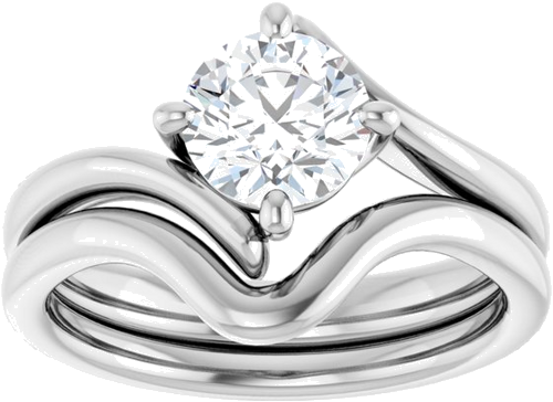 14K White  6.5 mm Round Solitaire Engagement Ring Mounting (8)