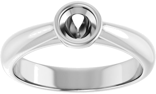 Sužadėtuvių Žiedas „Bezel-Set Solitaire“ 14k white gold Round 4.4mm (3)