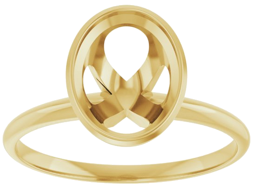 Sužadėtuvių Žiedas „Solitaire“ 585 Geltonojo Aukso Oval 9mm x 7mm (3)