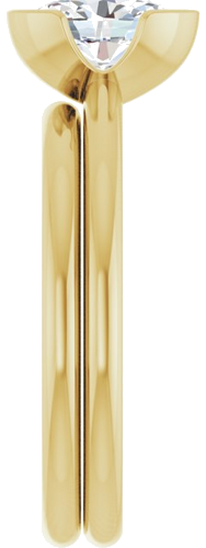 Sužadėtuvių Žiedas „Half-Bezel“ 14k yellow gold Oval 7.5mm x 5.5mm (9)