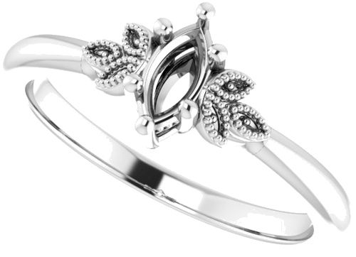Sužadėtuvių Žiedas „Solitaire“ 14k white gold Marquise 6mm x 3mm (5)