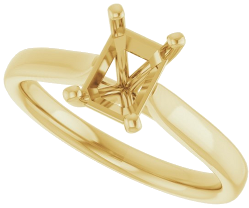 14K Yellow 7x5 mm Emerald Engagement Ring Mounting (5)