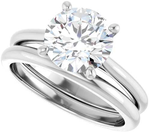 14K White 8.2 mm Round Solitaire Engagement Ring Mounting (10)