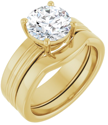 Sužadėtuvių Žiedas „Solitaire“ 14k yellow gold Round 8.2mm (6)