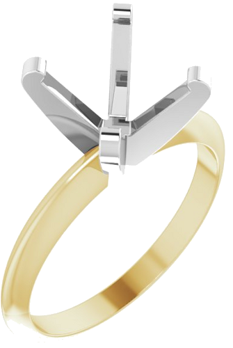 Sužadėtuvių Žiedas „Solitaire“ 585 Baltojo Ir Geltonojo Aukso Round 9mm (1)