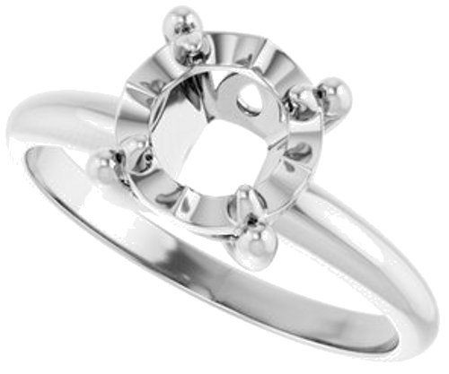Sužadėtuvių Žiedas „Illusion Solitaire“ 14k white gold Round 6.5mm (5)