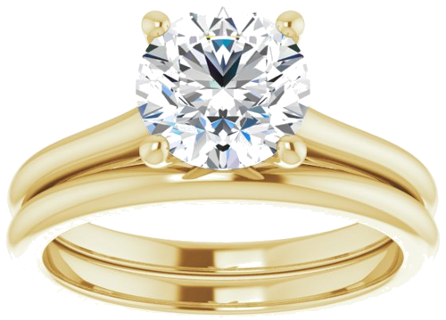 14K Yellow 7.4 mm Round Solitaire Engagement Ring Mounting (8)