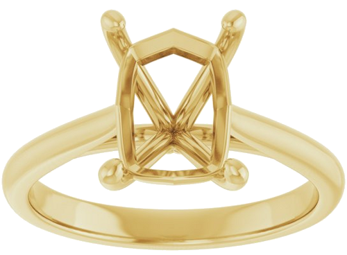 Sužadėtuvių Žiedas „Solitaire“ 10k yellow gold Emerald 9mm x 7mm (3)