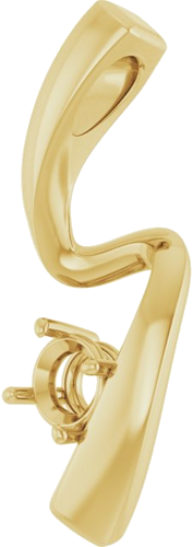 Pakabukas „Solitaire Freeform“ 10k yellow gold Round 4.1mm (2)