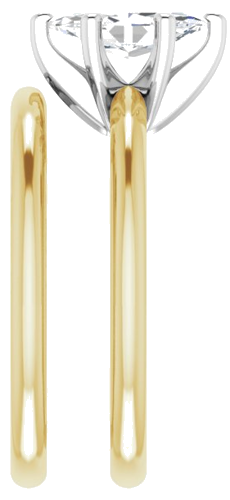 Sužadėtuvių Žiedas „Solitaire“ 585 Baltojo Ir Geltonojo Aukso Marquise 9mm x 4.5mm (9)