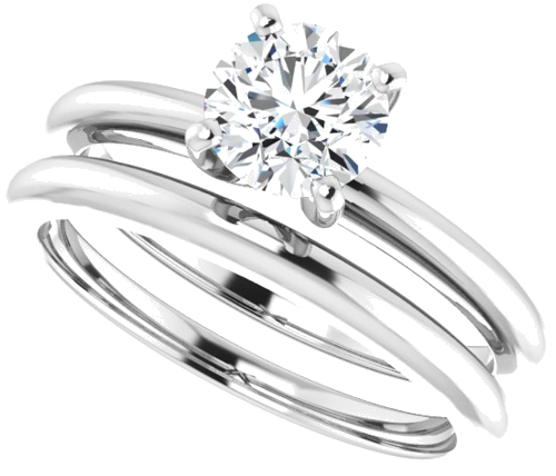 Sterling Silver  6 mm Round Solitaire Engagement Ring Mounting (10)