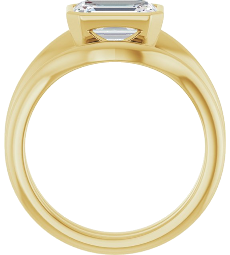 Sužadėtuvių Žiedas „Bezel-Set Solitaire“ 14k yellow gold Emerald 8mm x 6mm (7)