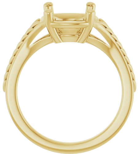 Sužadėtuvių Žiedas „Solitaire“ 14k yellow gold Elongated Cushion 10mm x 8mm (2)